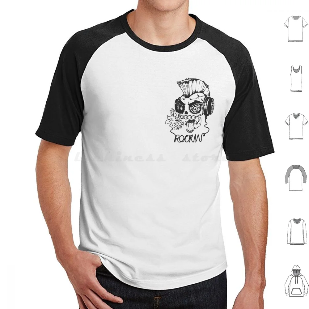 Rock 'n' Roll Ain't Dead camiseta hombres mujeres niños 6xl Grunge música cráneo esqueleto calavera de dibujos animados cráneo música cráneo