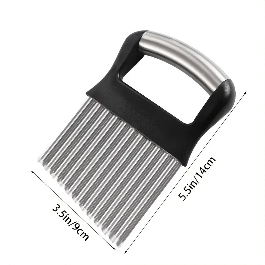 New Multipurpose Crinkle Cutter Wavy Chopper Knife Fruits Vegetables Stainless Steel Crinkle Cutter Blade Full Grip Handheld
