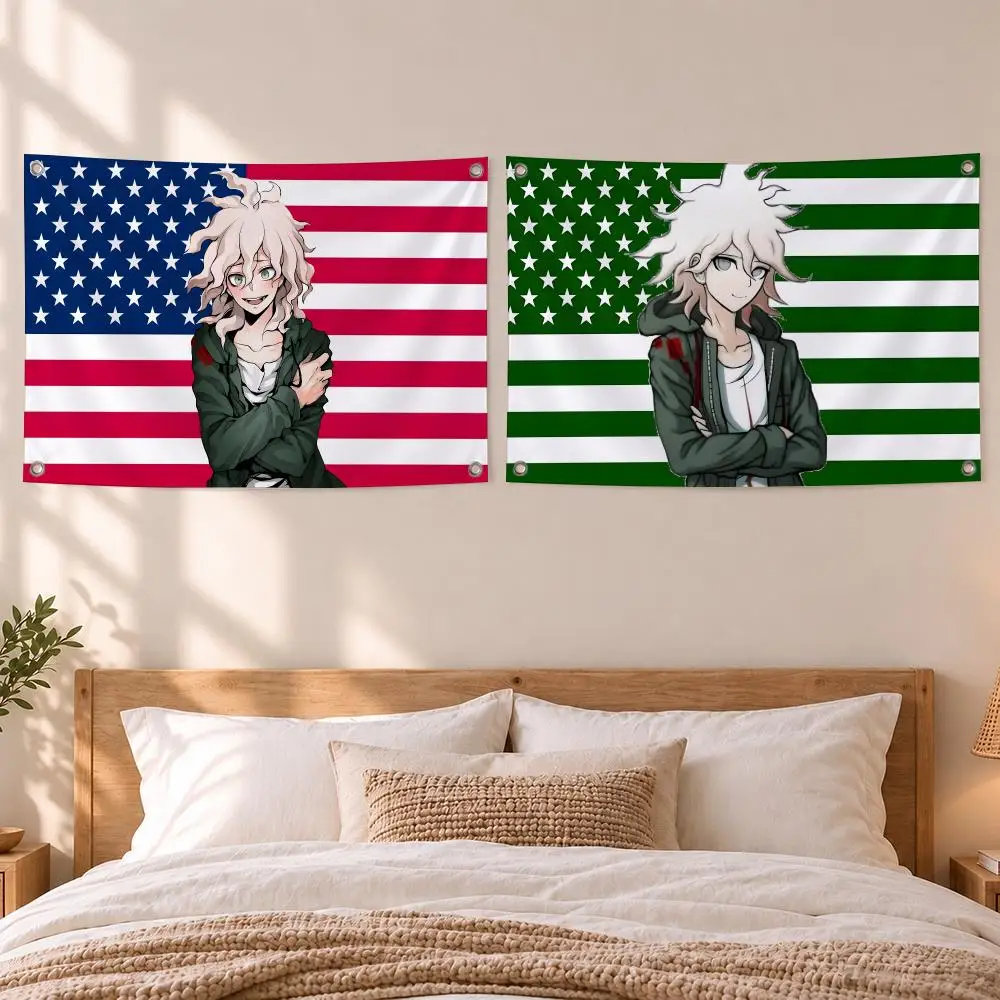 Character Nagito Komaeda Flags Hanging Flag Banner, Indoor Outdoor Wall Hanging Decor for Home Party