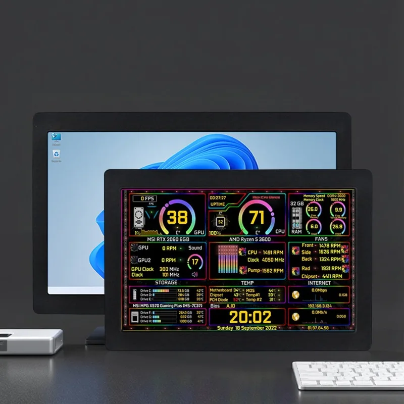 

7 Inch 5 Inch Type-C Chassis Secondary Screen Monitor USB Line Direct Connection High Definition IPS Monitoring Computer Aida64