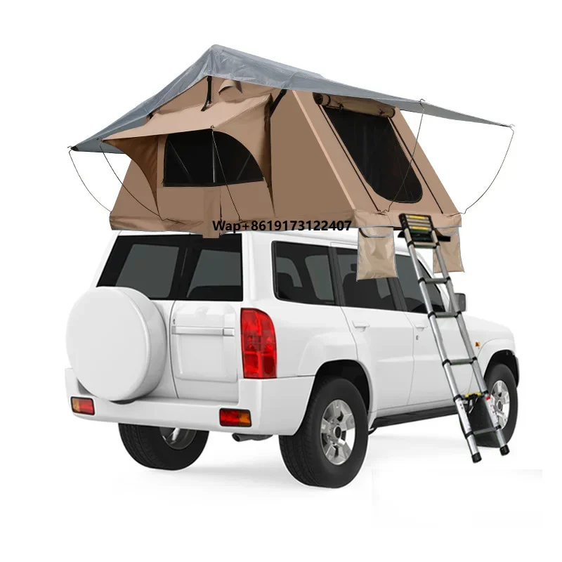 

Automatic Open Eagle Shape Car Roof Tent for Self-Driving Tours Waterproof Canvas Fabric with Aluminum Pole