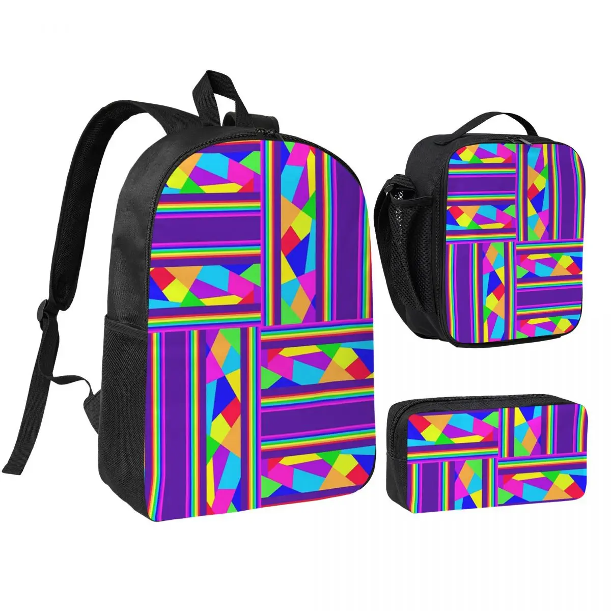 

Carnival Shards Mosaics Mardi Gras Masquerade Backpack BookBag School Bag Computer Shoulder Bags 3ps Lunch Bag Pencil Case