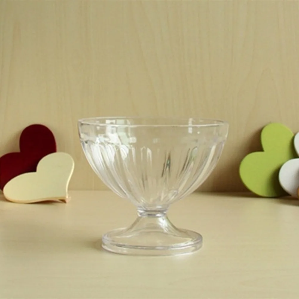 Durable Clear Ice Cream Dessert Cups 250ML Transparent Red Wine Goblet Plastic Small Yogurt Pudding Cup Wine Utensils