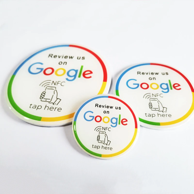 Big Size Google Review Epoxy Sticker NFC Epoxy Sticker Pop Up Link to Google