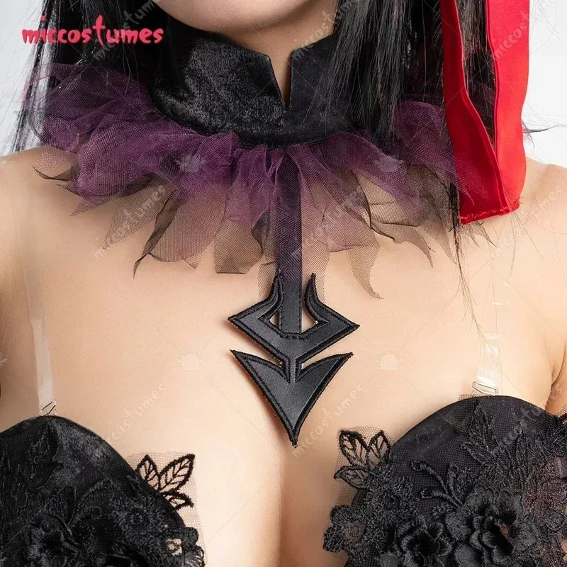 Miccostumes 여성 Magica Devil Homura 의상 럭셔리 드레스 세트 할로윈 코스프레 의상