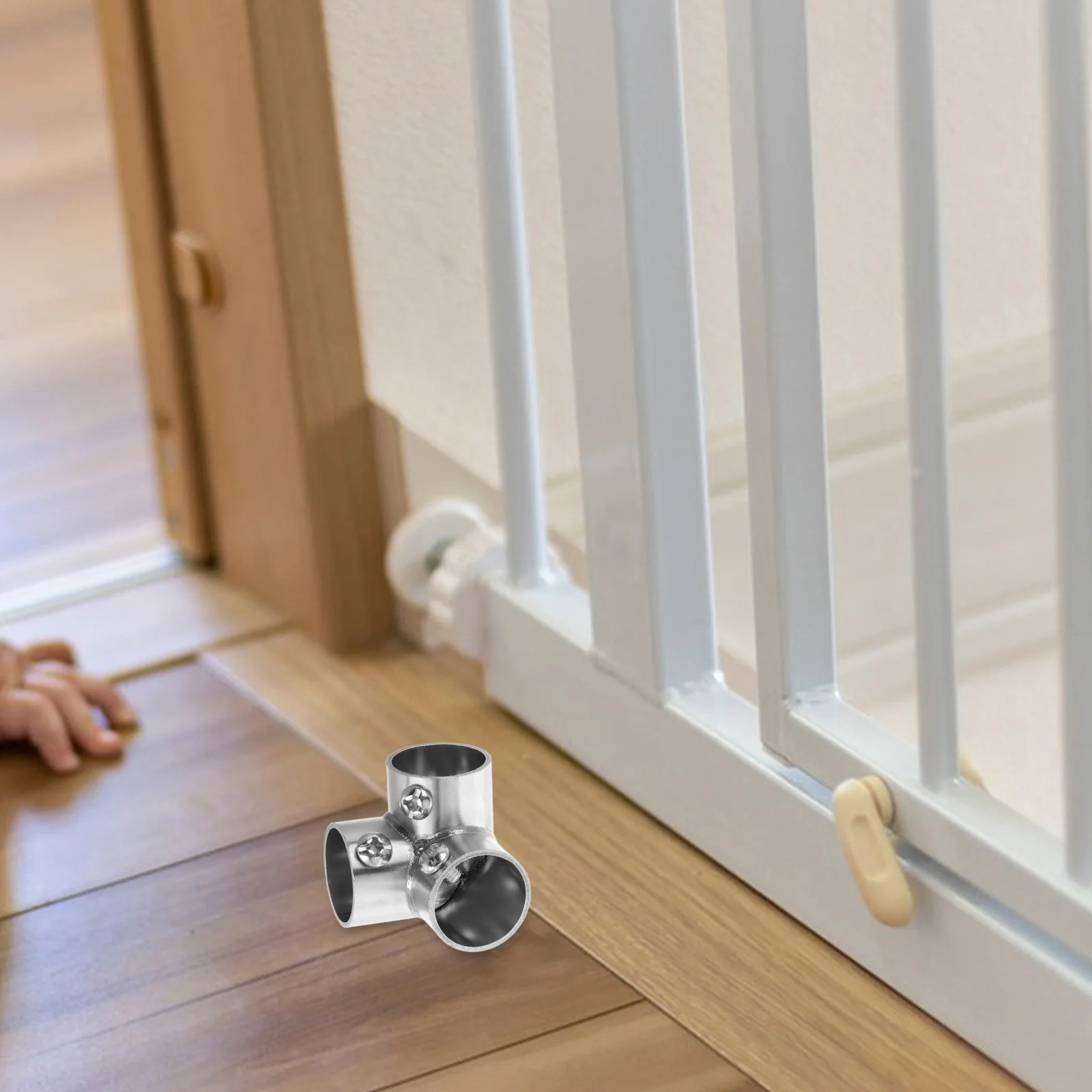 

Stainless Steel Pipe Connectors Fixed Fittings Child Safety Gate Tall Black Boat Railing Hardware Extendable Pipes