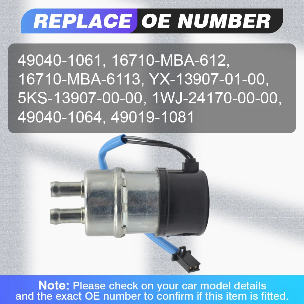 

49040-1061 16710-MBA-612 For Honda Shadow VT750 750 1998 1999 2000 2001 2002 2003 CBR600F 1987 1988 1989 1990 Inline Fuel Pump