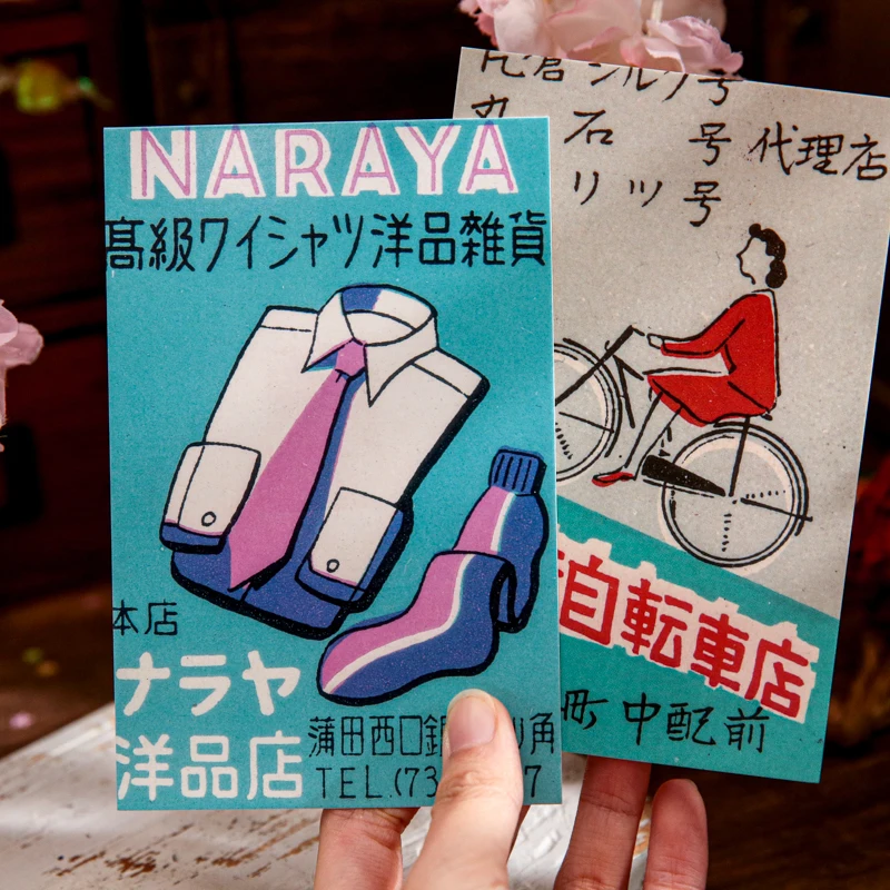 30Sheets/box Japanese Showa Handbook Boxed Postcards Travel Commemorative Cards Hand Account Notebooks Decorative Card Paper