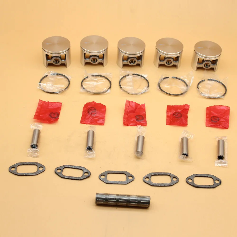 Kit de junta de rolamento de anéis de pistão 5 tamanhos 50mm para husqvarna 268xp 268k 268 especial 266xp peças sobressalentes de motor de motosserra