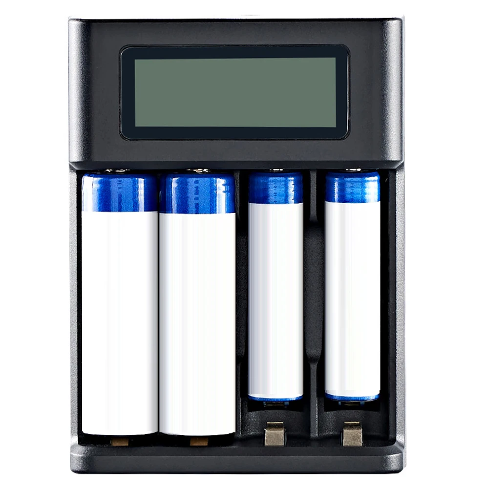 

4 Slots LCD Display AA AAA Battery Charger Independent Slot Fast Charger USB Input for 1.2V Ni-MH/Ni-CD Rechargeable Batteries