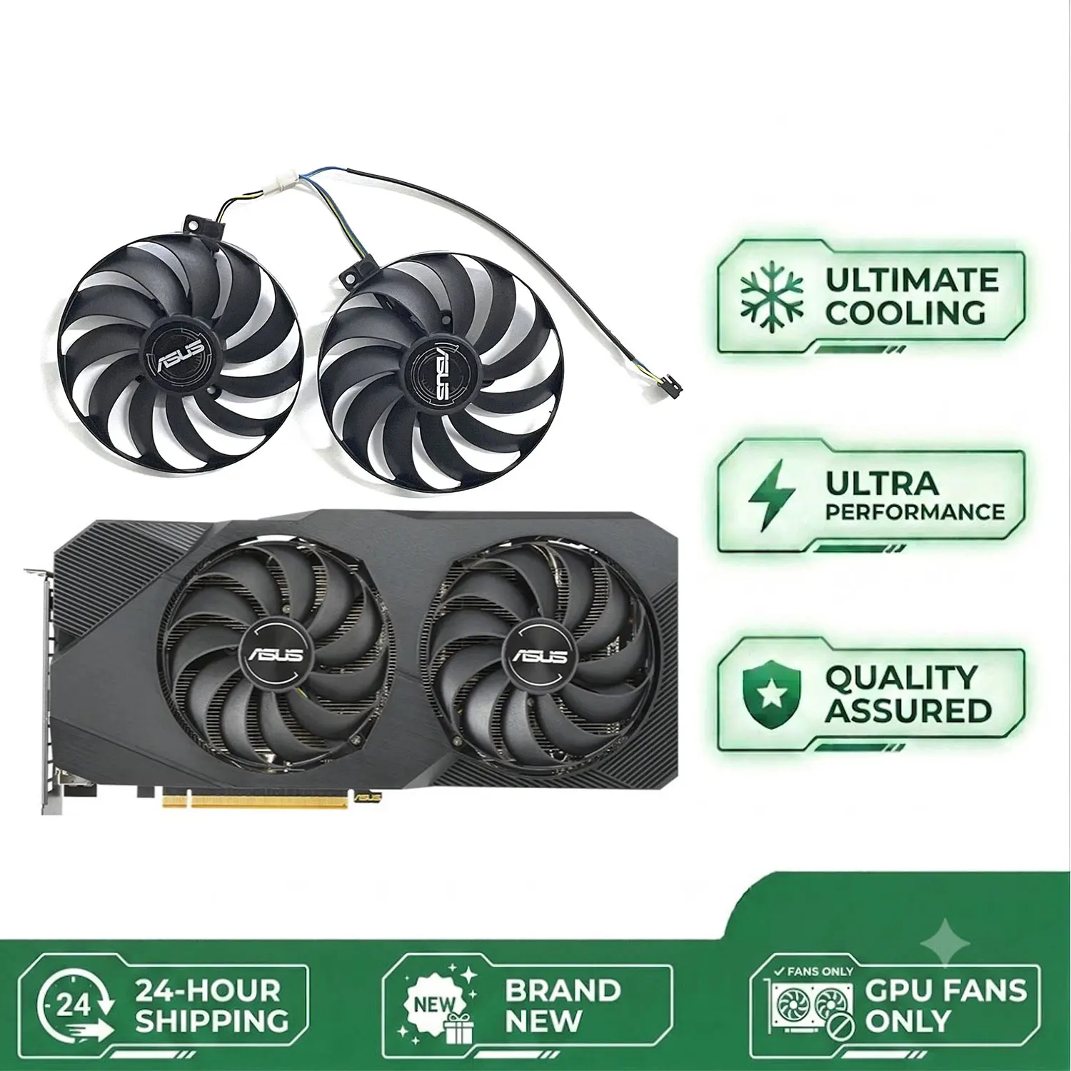 95MM T129215SU FDC10U12S9-C DC 12V 4pin RX5600XT 5700XT GPU Cooler For Asus Radeon Rx 5600 5700 Xt Dual Evo Oc