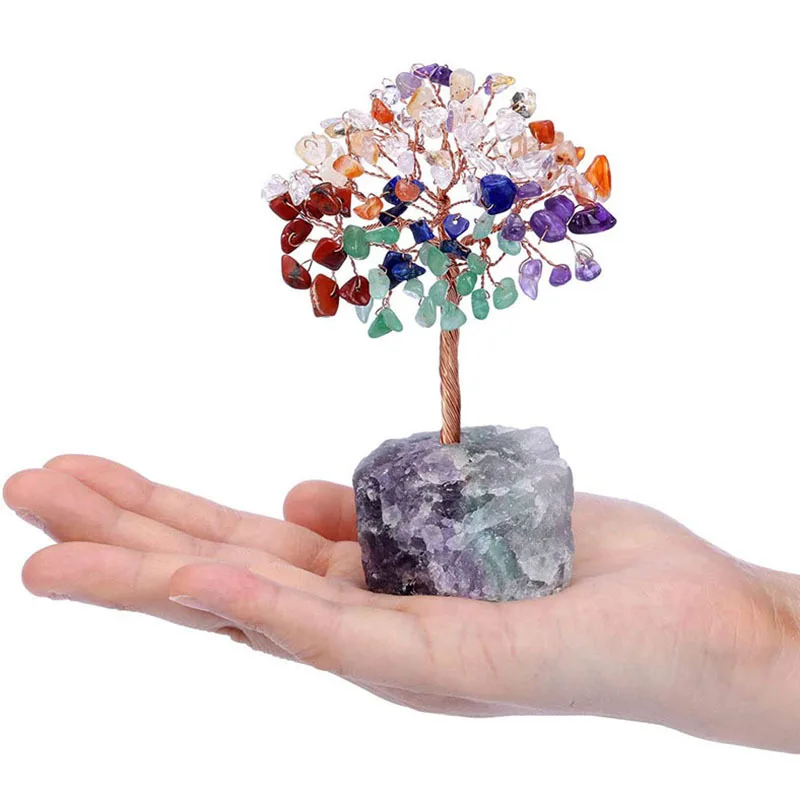 Crystal Natural Bonsai Money Tree Lucky Tree Feng Shui Tabletop Decor Home Crystal Tree Stone Base Spiritual Gift Meditation