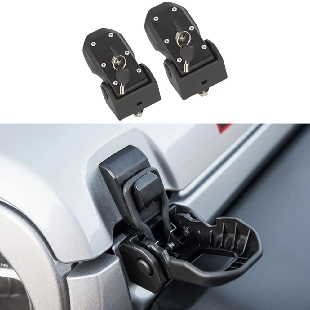 

Lantsun JL1077 Aluminum Alloy Hood Catch Set for Jeep for Wrangler JL2018+