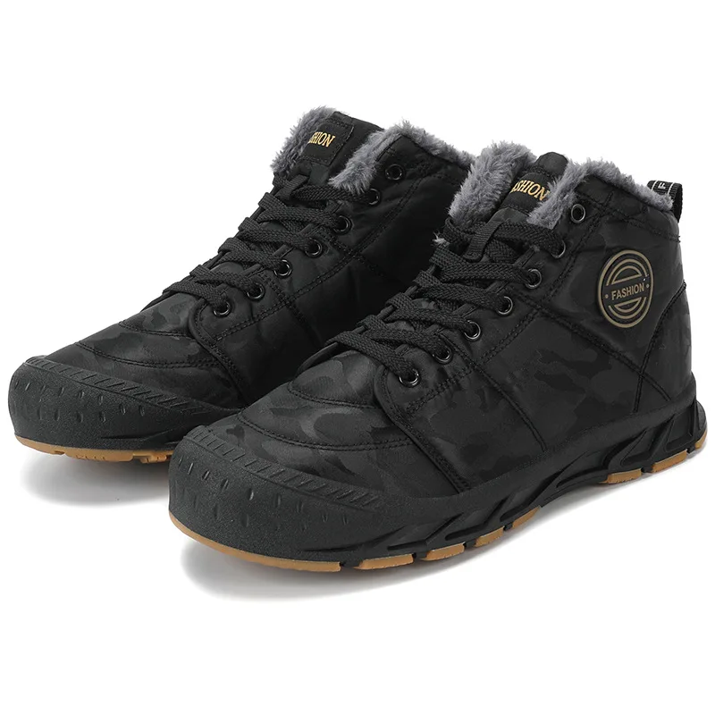 

2026 New Mens Winter Warm Fleece Lined Thickened Low Top Short Boots Plus Size Snow Boots
