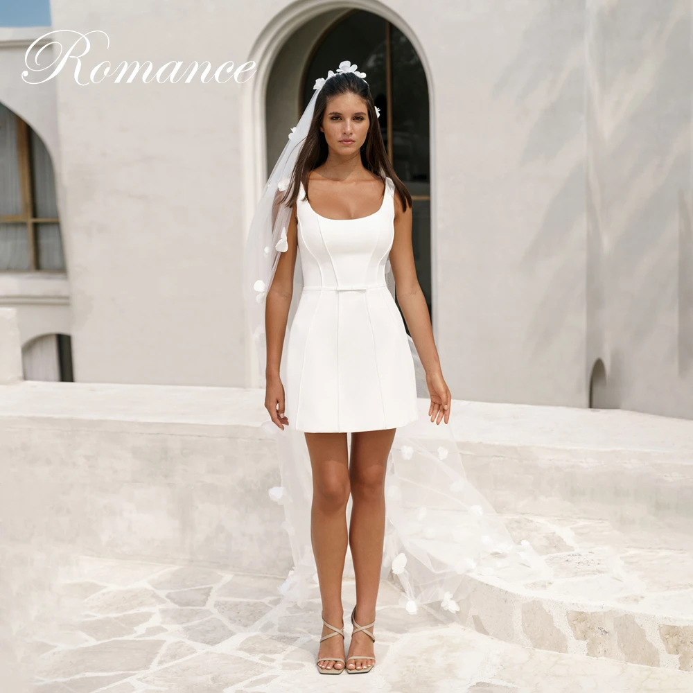 

Simple Square Collar Short Sheath Wedding Dress Women 2026 Spaghetti Straps Open Back Bridal Gown Vestidos De Novia Customized