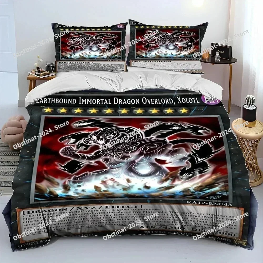 3D Yu-Gi-Oh MONSTER CARD Anime Bedding Set Duvet Cover Full Queen King Size Pillowcase Bed Print Aldult Kid Bedroom Single Twin