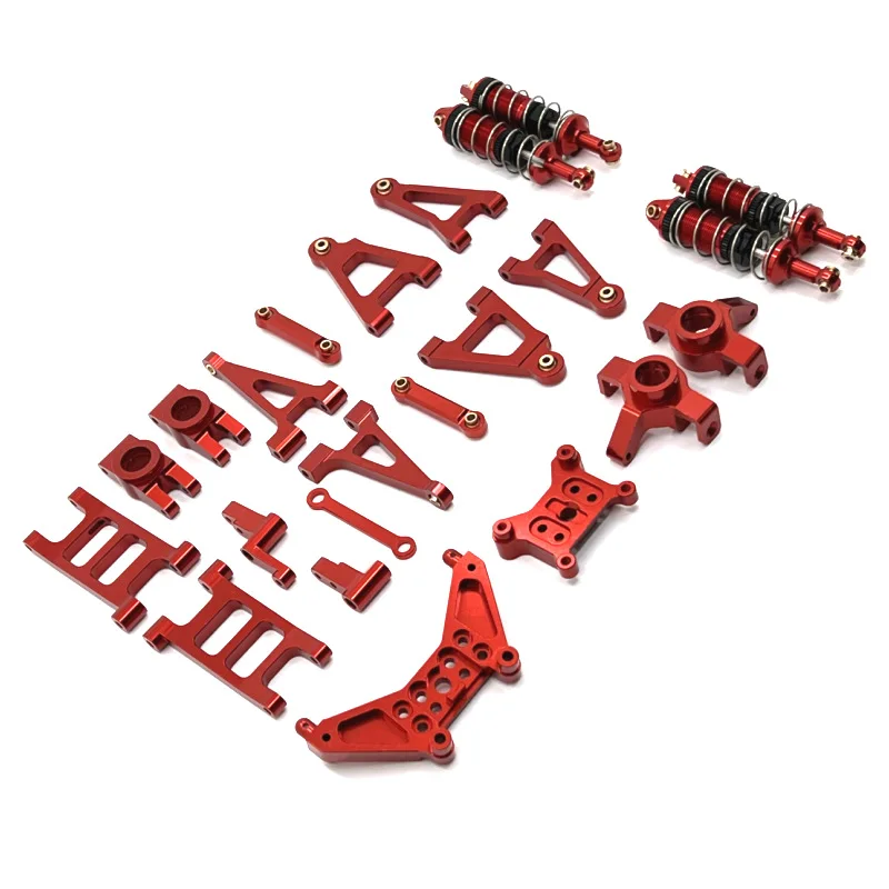 MJX 1/14 14304 RC Auto-onderdelen Auto Upgrade OP Modificatie Metalen onderdelen Schokdemper Stuur Trekstang Swing Arm Wave Box Onderdelen 1