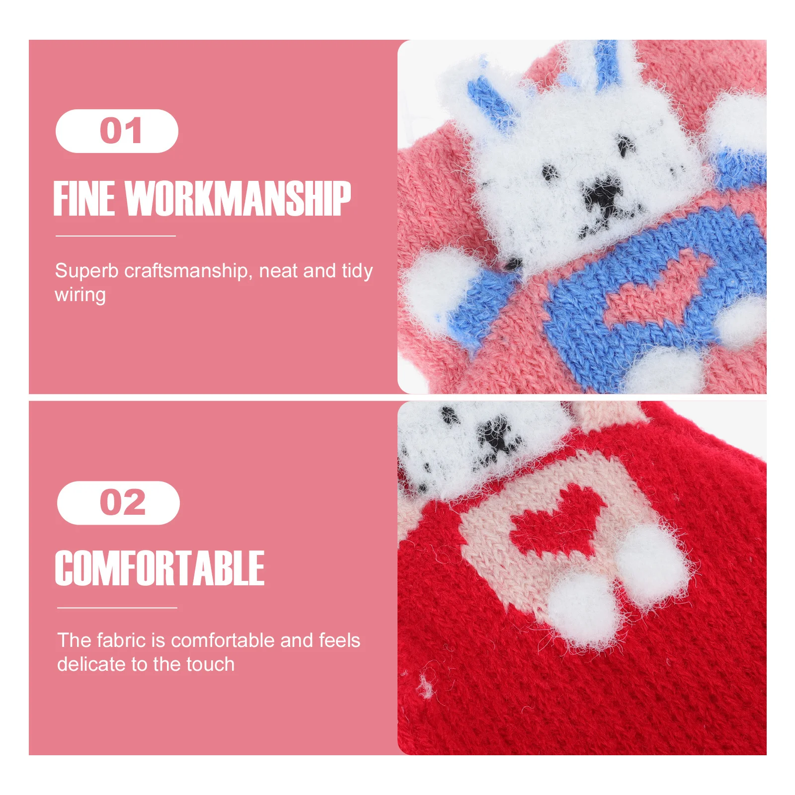 3Pairs الدافئة نصف غطاء الاصبع قفازات الاطفال عدم الانزلاق قفازات متماسكة للطقس البارد الكتابة جميل الطفل الشتاء اكسسوارات