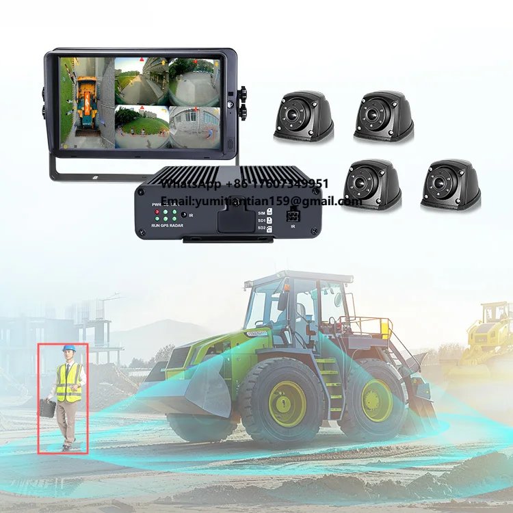 STONKAM 4ch 3d 360 °  Reversing Camera System with Blind Spot Detection for Rv Trailer Excavator Forlift
