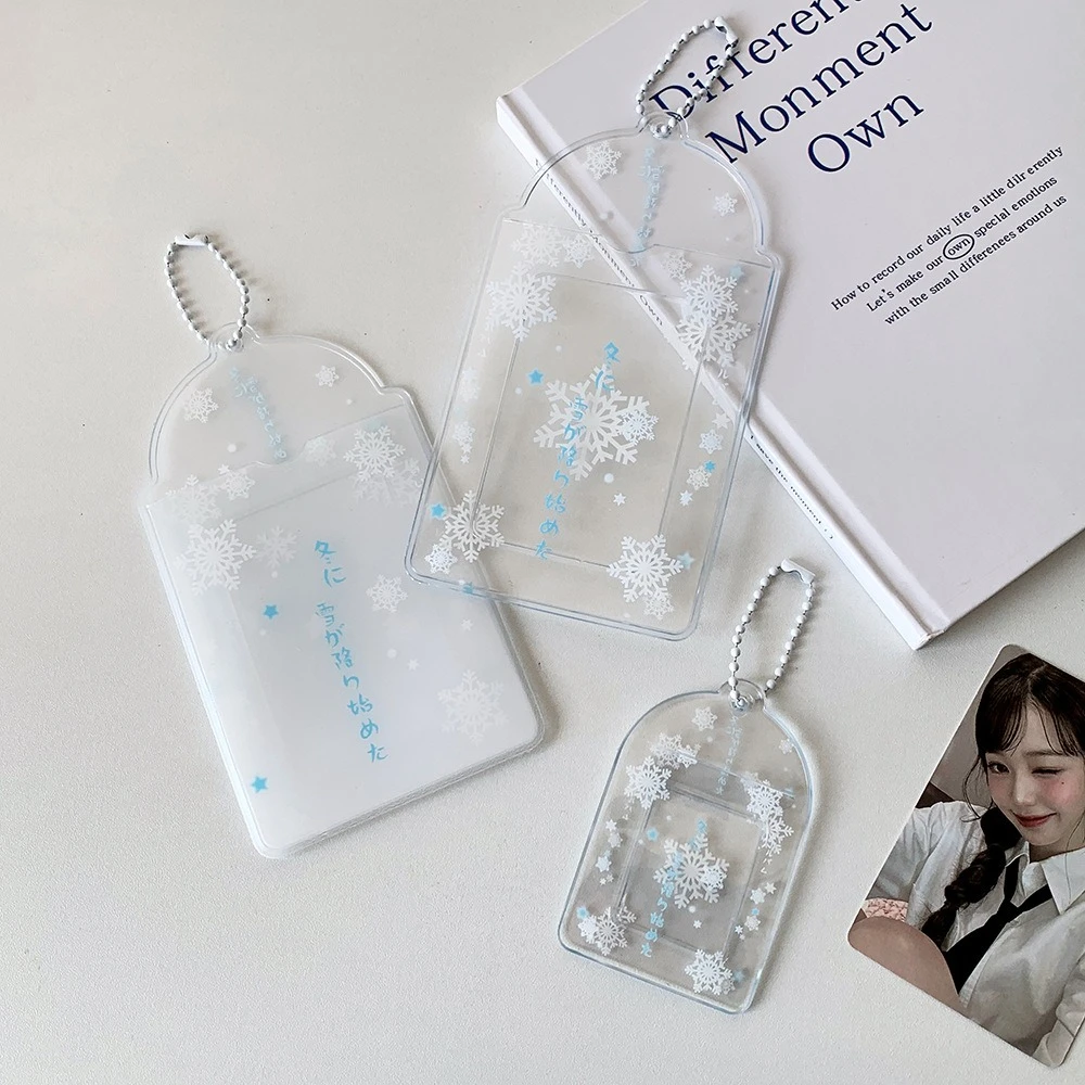 Acrylic PVC Card Cover Photocard Holder Love Heart Pendant Hanging Decoration Photo Photocard Frame Korean Style Snowflake