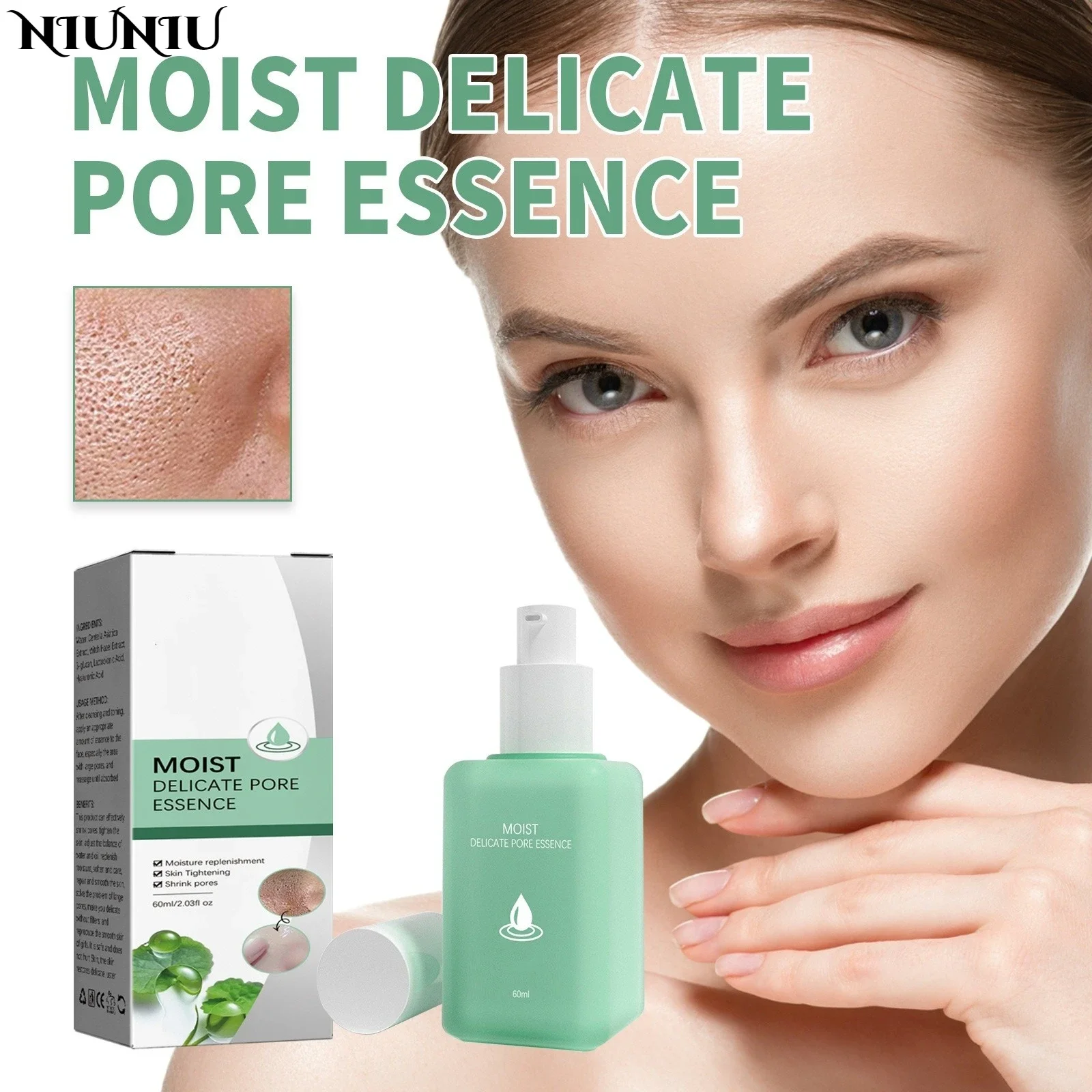 

Pore Shrinking Essence Deep Cleansing Moisturizing Lifting Skin Rejuvenation Face Care Improve Enlarged Pores Hyaluronic Essence