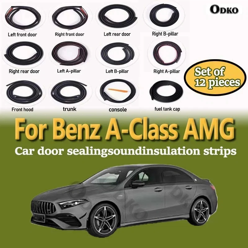 Car Door Seal Strip Rubber Noise Insulation Dustproof Seal Strip Not easy to Fall off For Mercedes Benz A-Class AMG  Accessories