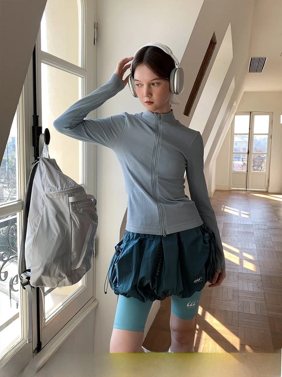 Outdoor Summer Square Hollow out Folded Lantern Skirt A-Line  Pumpkin Skirt Women's Short Skirt Sporty Style Pure Color