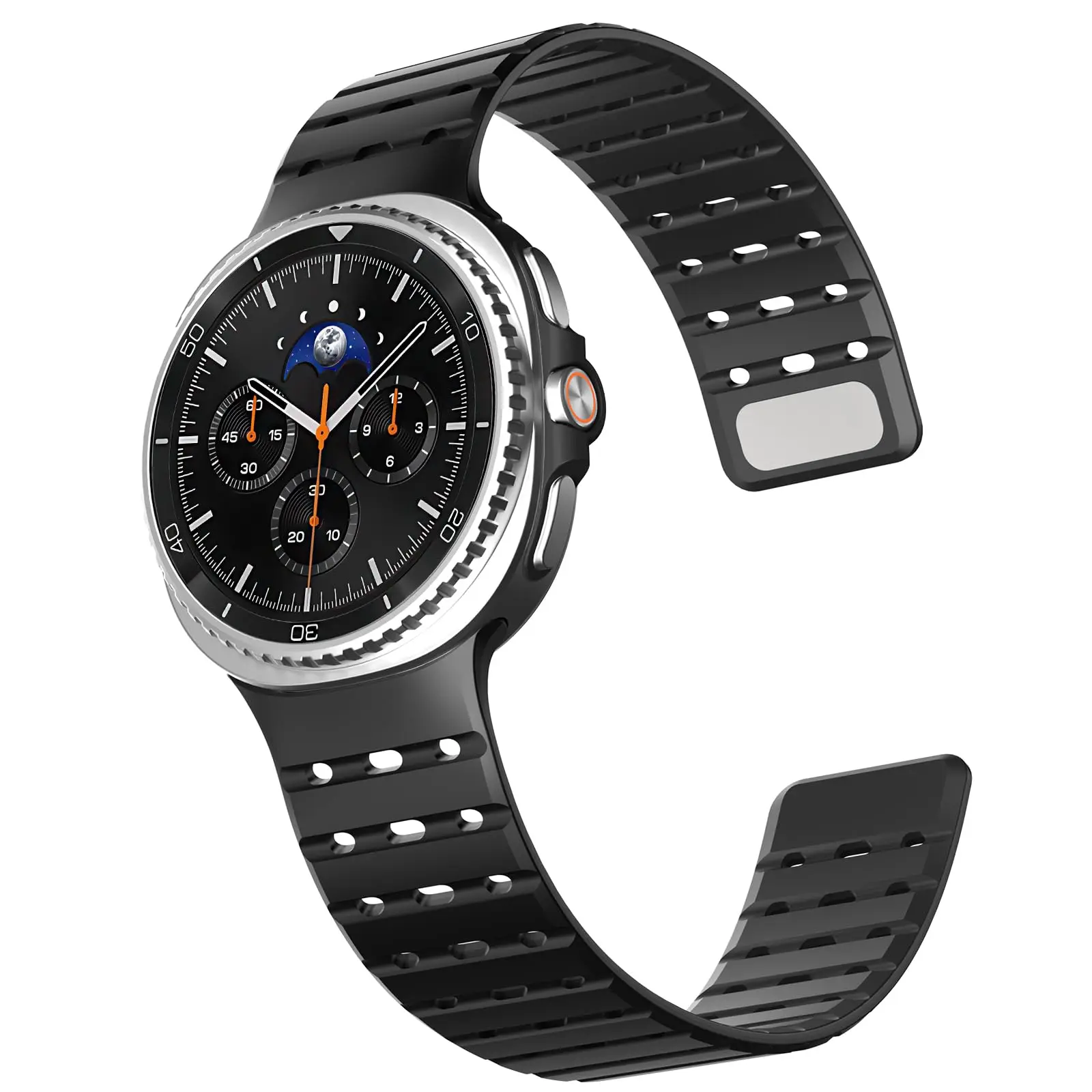 Geeignet für Samsung Galaxy Watch 8 Armbänder, 40 mm/44 mm / Galaxy Watch 8 Classic 46 mm, magnetisches, atmungsaktives Silikonarmband