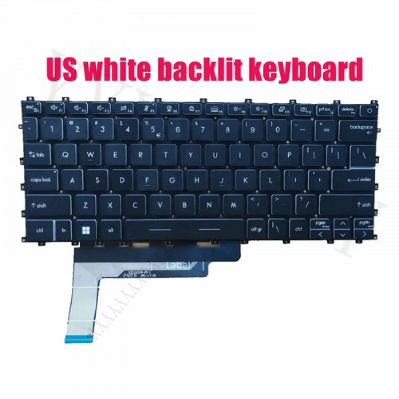 

QUS white backlit keyboard for MSI Modern 14 C11M(MS-14J3)/C5M/C7M(MS-14JK)