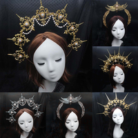 Gothic Halo Crown Headband DIY Material Package Vintage Church Mary Baroque Tiara Headwear Lolita Headpiece Hair Accessories