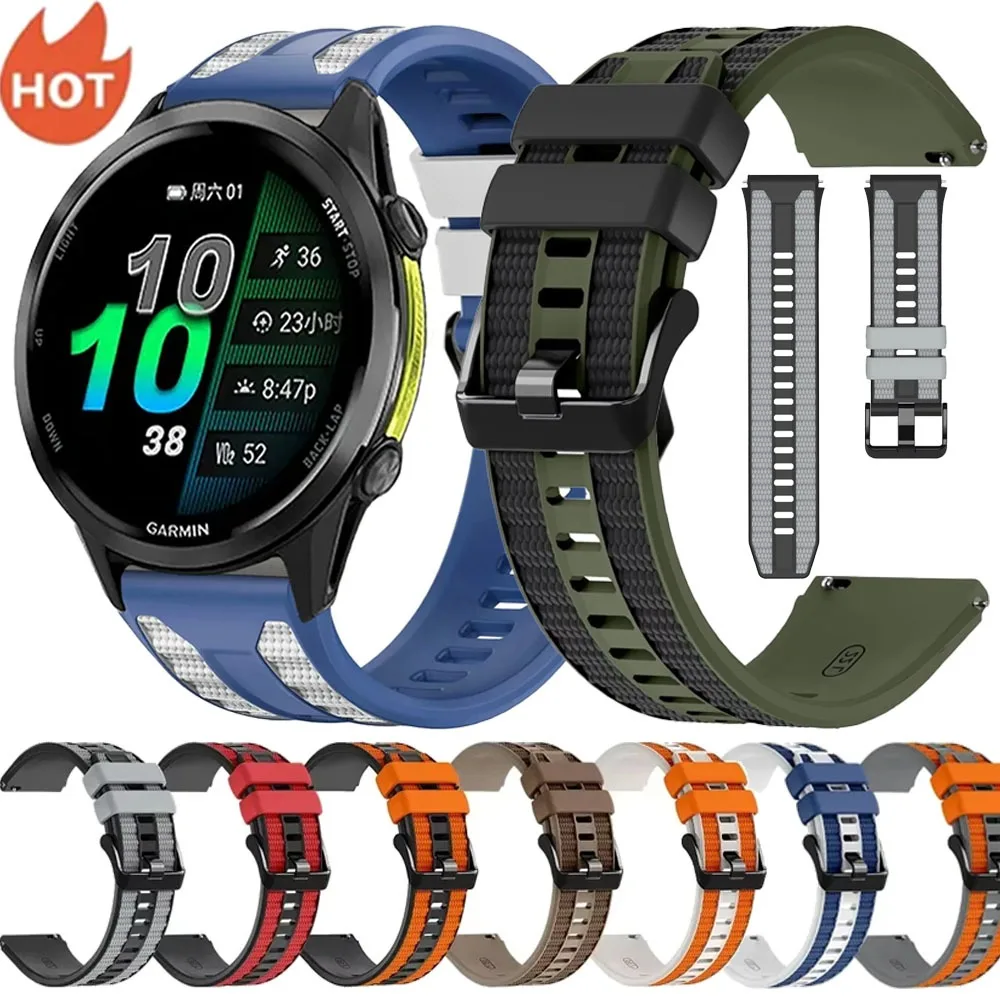 22mm Silicone Strap for Garmin Forerunner 970 570 47mm 965 955 255/Venu 4 45mm Breathable Bracelet for Amazfit Bip 6-5-Max Band