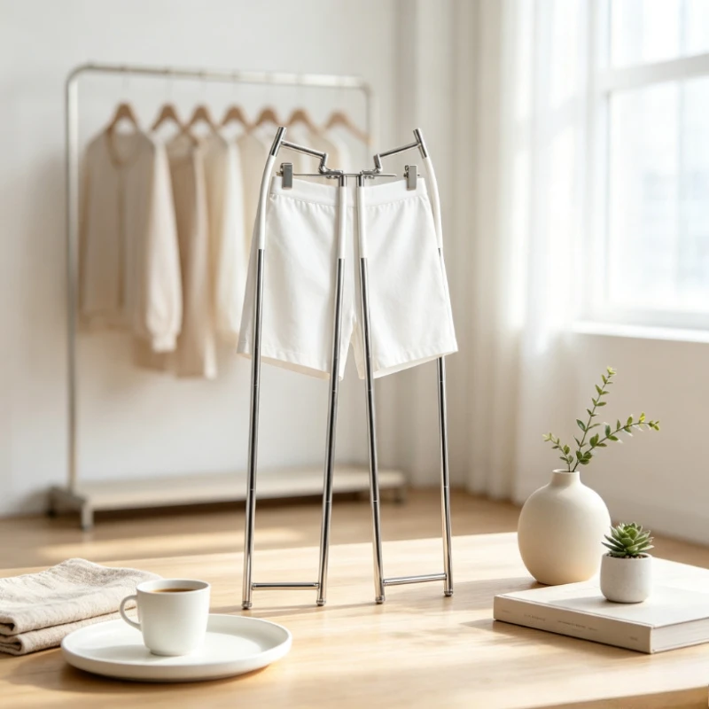 2026 Invisible Pants Hanger White Background Trousers Display Stand Photography Prop for Flat Lay Shooting Styling Clothing Rack