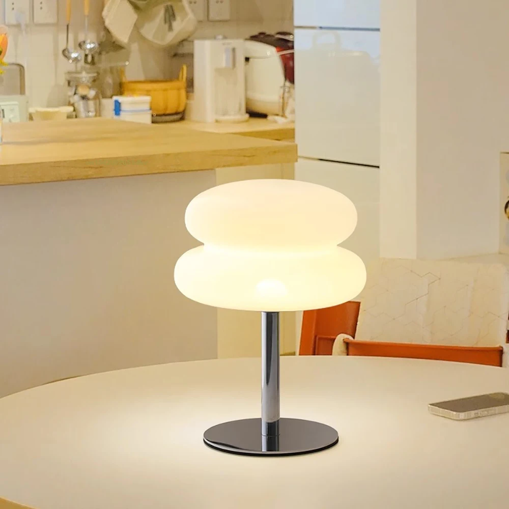 

Mushroom table lamp LED bedroom bedside table lamp plastic lampshade 3-color light 9-level brightness ambient light