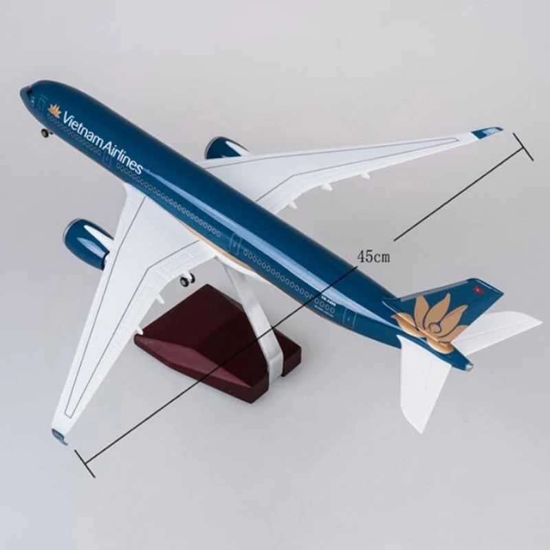 1/142 Scale 47CM Airplane Airbus A350 Vietnam Airways Model With lights and wheels Diecast Resin Plane Collection Gifts