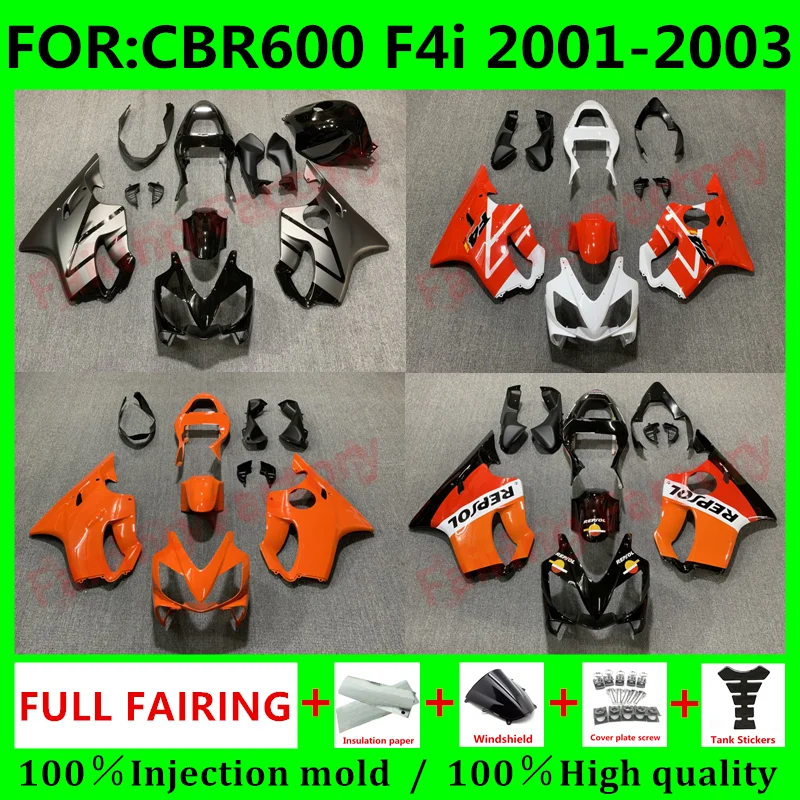 Motorcycle Fairings kit fit for CBR600 F4i CBR 600 CBR600F4i fs 2001 2002 2003 2004 2005 2006 2007 bodywork full Fairing kits