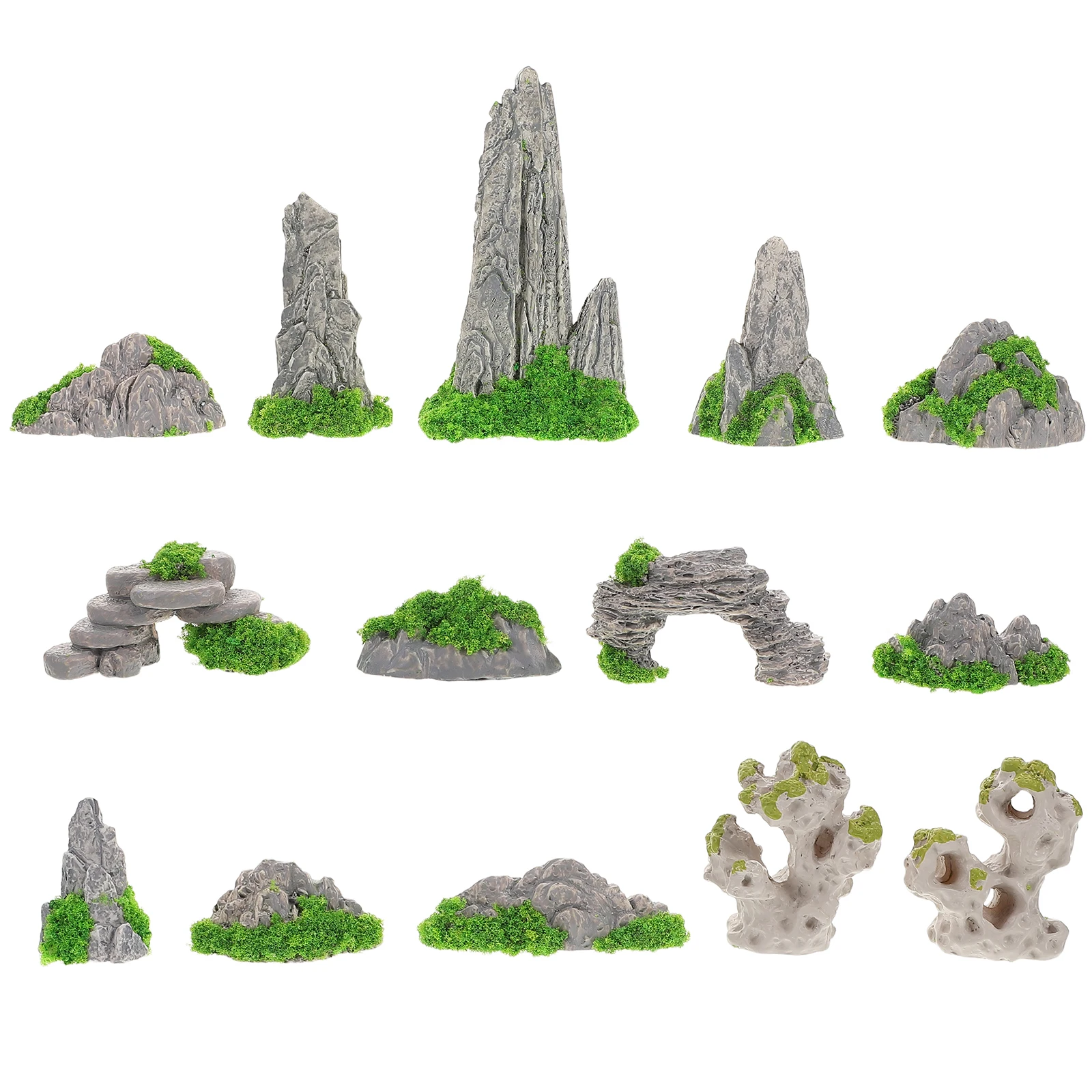 

14pcs Mini Garden Ornaments Diy Microlandscape Decor Accessories For Bonsai Landscaping Resin Crafts For Indoor & Outdoor Decor
