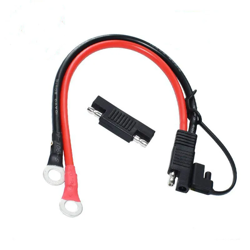 Battery Charging Cable Sae to O Ring Terminal Connectors Harness 10AWG Quick Disconnect with 1 Sae Polarity Reverse Connector.