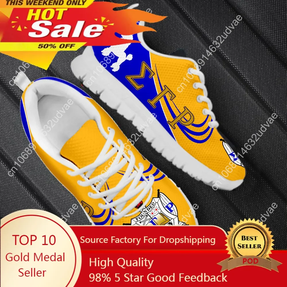 สกปรกทนรองเท้าผ้าใบลําลองSigma Gamma Rho Poddlesพิมพ์Breathable Lace-Up Flatsสําหรับผู้หญิงผู้ชายTenis Feminino