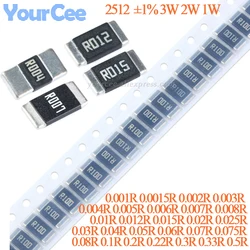 10pcs 3W 2W 1W 2512 SMD Alloy Resistor 1% 0.001 0.002 0.003 0.004 0.005 0.006 0.007 0.008 0.01 0.012 0.015 0.02R ohm Resistance