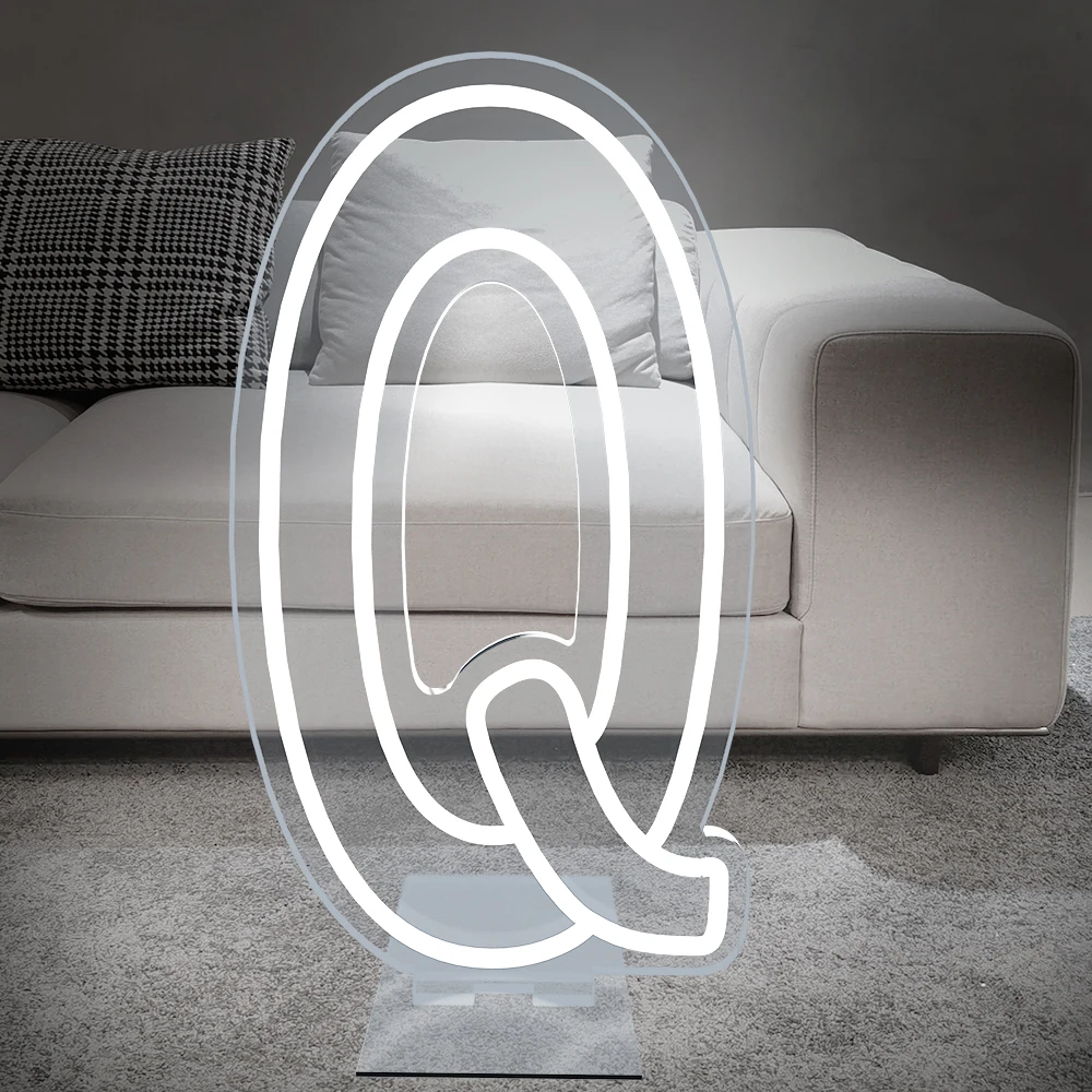 ABC Neon Baby Light Letter Sign, Grande enseigne lumineuse avec base à intensité variable, toutes sortes de fête, décoration de magasin, 30 po, anglais