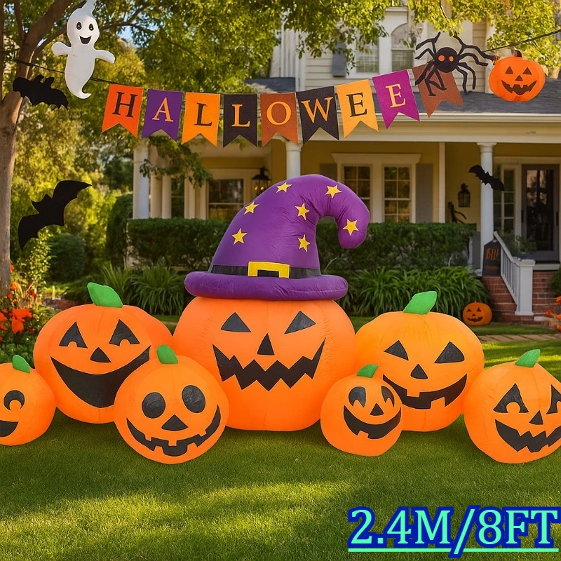 

8FT Inflatable Toys Pumpkin Halloween Outdoor Party Decoration Home Decoration Inflatable Yard Decorations with LED Lights