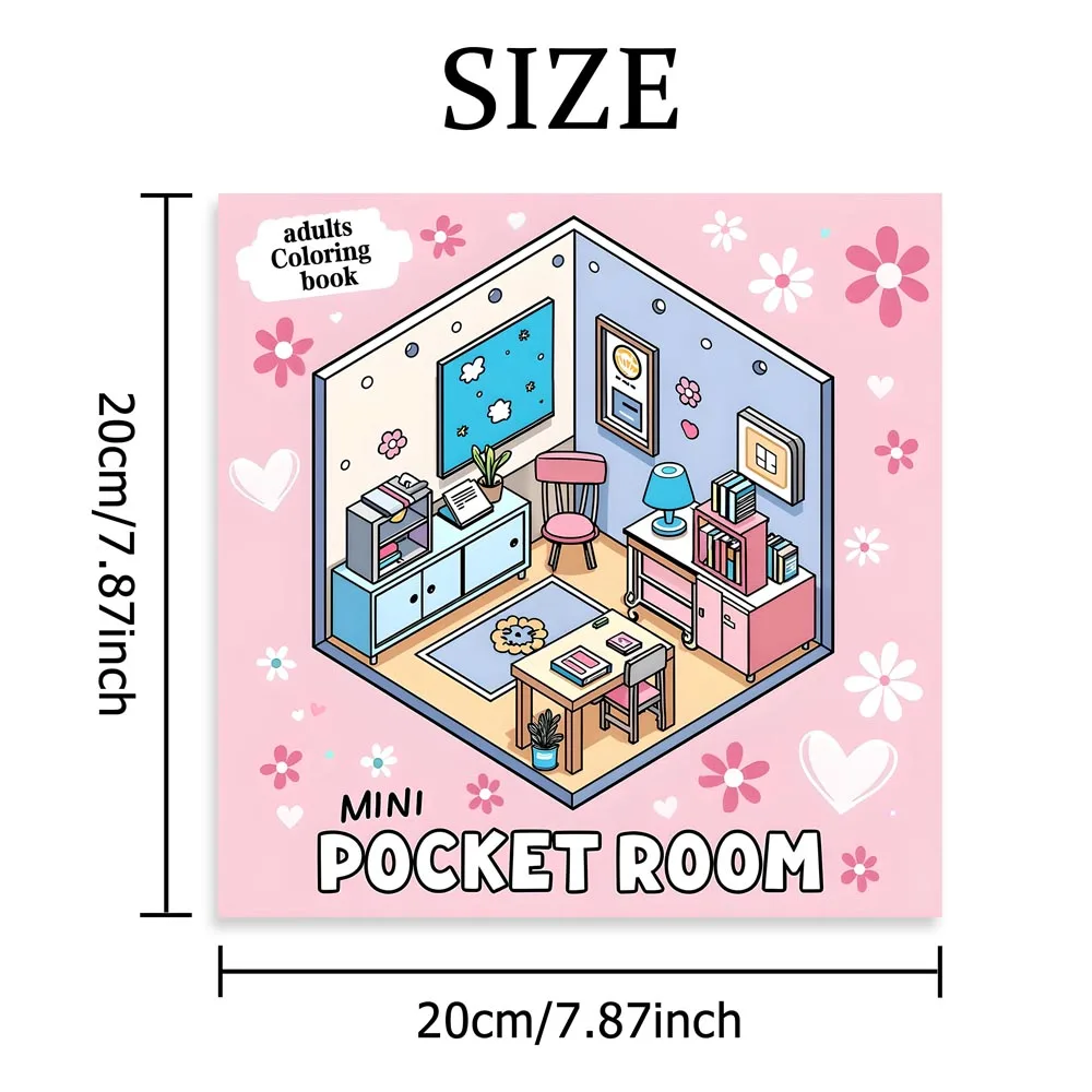 POCKET ROOM Bold-easy Patterns Coloring Book for Adults Cute Drawing Book Perfect Gift for Party and Birthday
