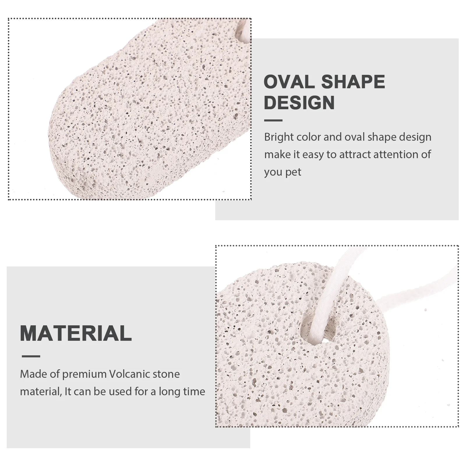 

12 pcs Mineral Stone Teeth Chew For Small Pets Natural Rabbit Hamster Parrot Grinding With Hanging Rope, Oval Cage Accessory