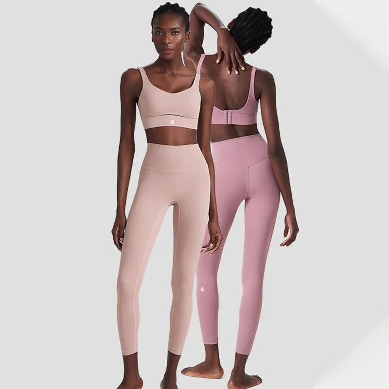 Nuevo conjunto de ropa de Yoga de Lycra para mujer, ropa deportiva y de fitness de Europa y Estados Unidos, conjunto de dos piezas