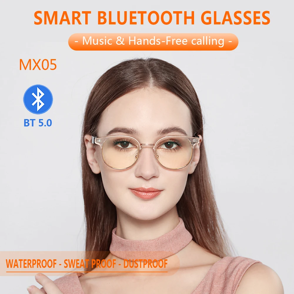 2022 New Smart Bluetooth Glasses Men Wireless Call Headset Glasses Women Anti-Blue Light IP67 Waterproof Fashion Music Call