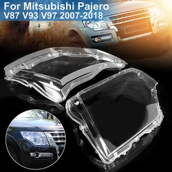 Car Front Headlight Cover For Mitsubishi Pajero V87 V93 V97 2007-2018 Headlamp Lampshade Head Lamp light glass Lens Shell Caps