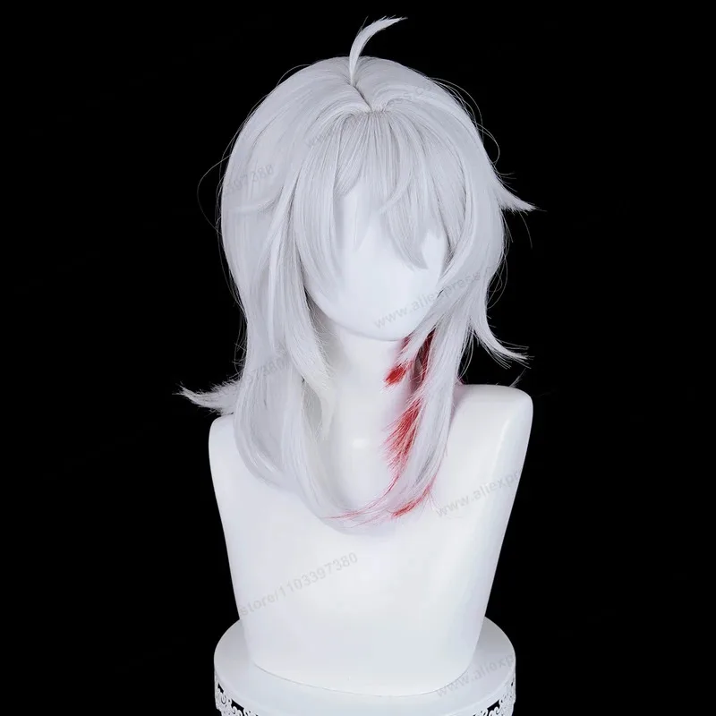 Zani تأثيري شعر مستعار اصطناعي 48 سنتيمتر الفضة مع النبيذ الأحمر يسلط الضوء على شعر مستعار أنيمي المرأة مقاومة ل W;3'f,6;t.8' #1