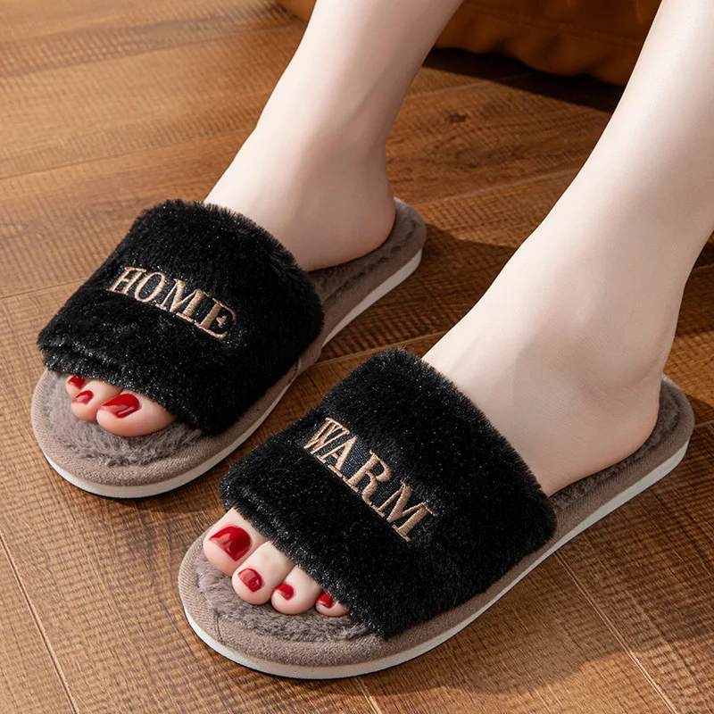 

Autumn Winter Women Soft Plush Slippers Shoes Female Non-Slip Floor Indoor Home Ladies Slippers Shoes For Bedroom Zapatos Mujer