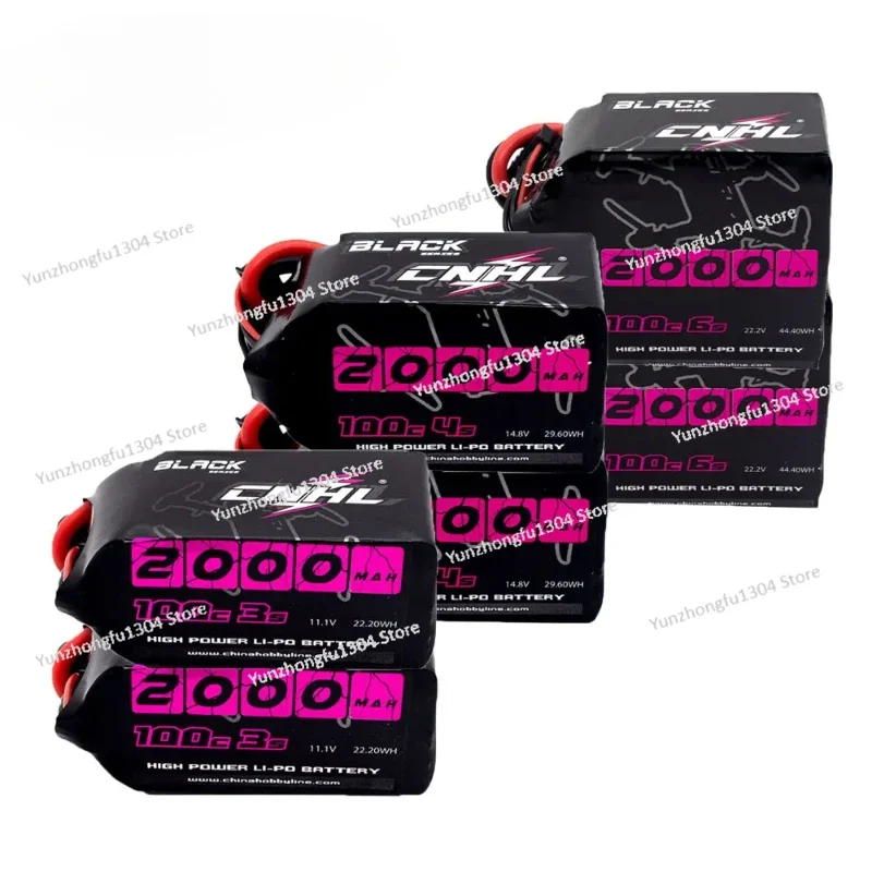 2pcs   Lipo Battery 3S 4S 6S 2000mAh 11.1V 14.8V 22.2V 100C With XT60 Plug For RC Airplane Helicopter Quadcopter FPV Drone