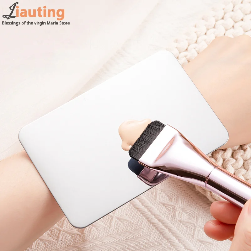 Paleta de aço inoxidável espátula haste gel fundação sombra mistura creme fundação bandejas mistura arte do prego maquiagem ferramentas cosméticas